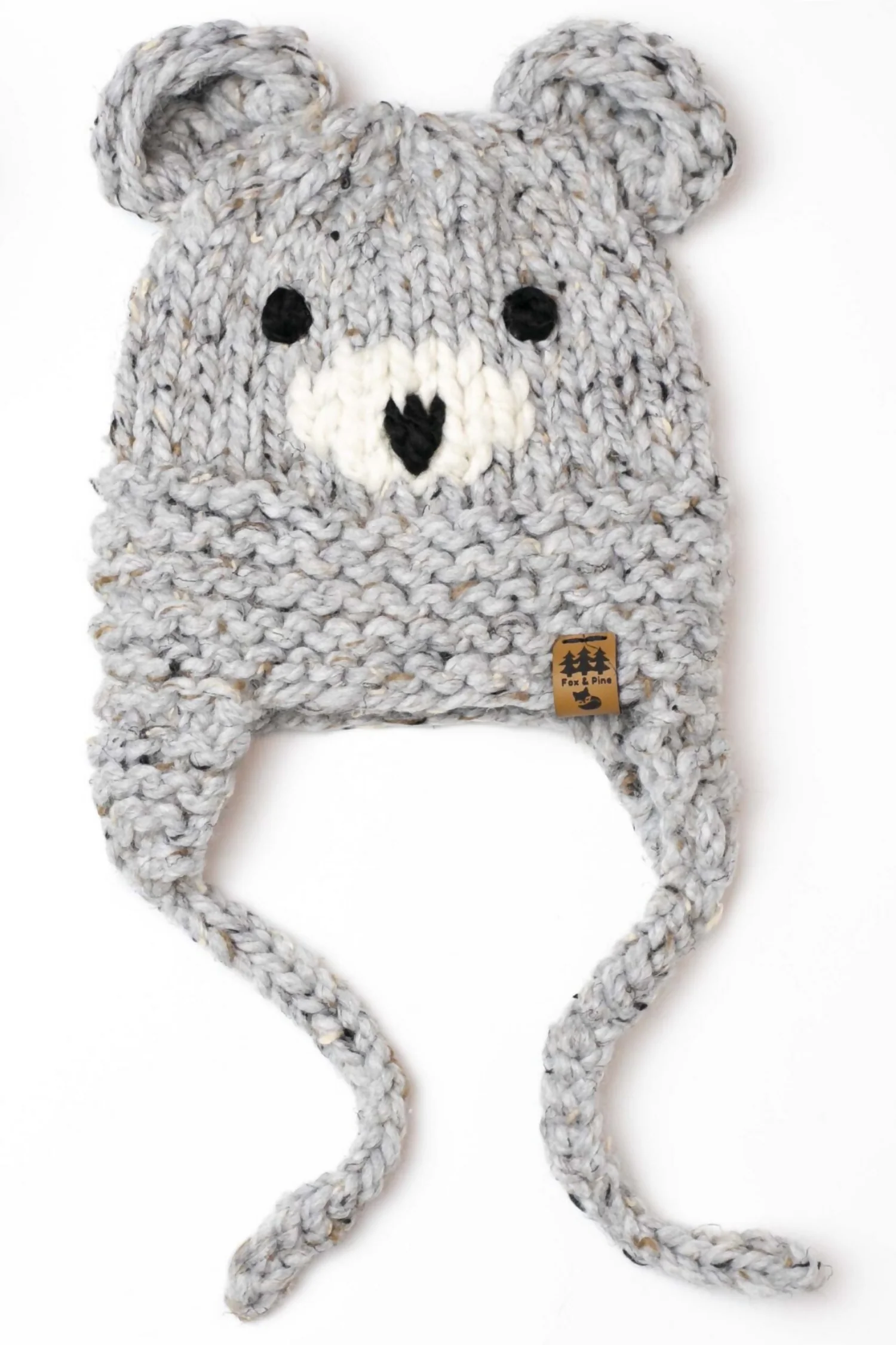 Bear Face Ear Flaps Hat (Knit)