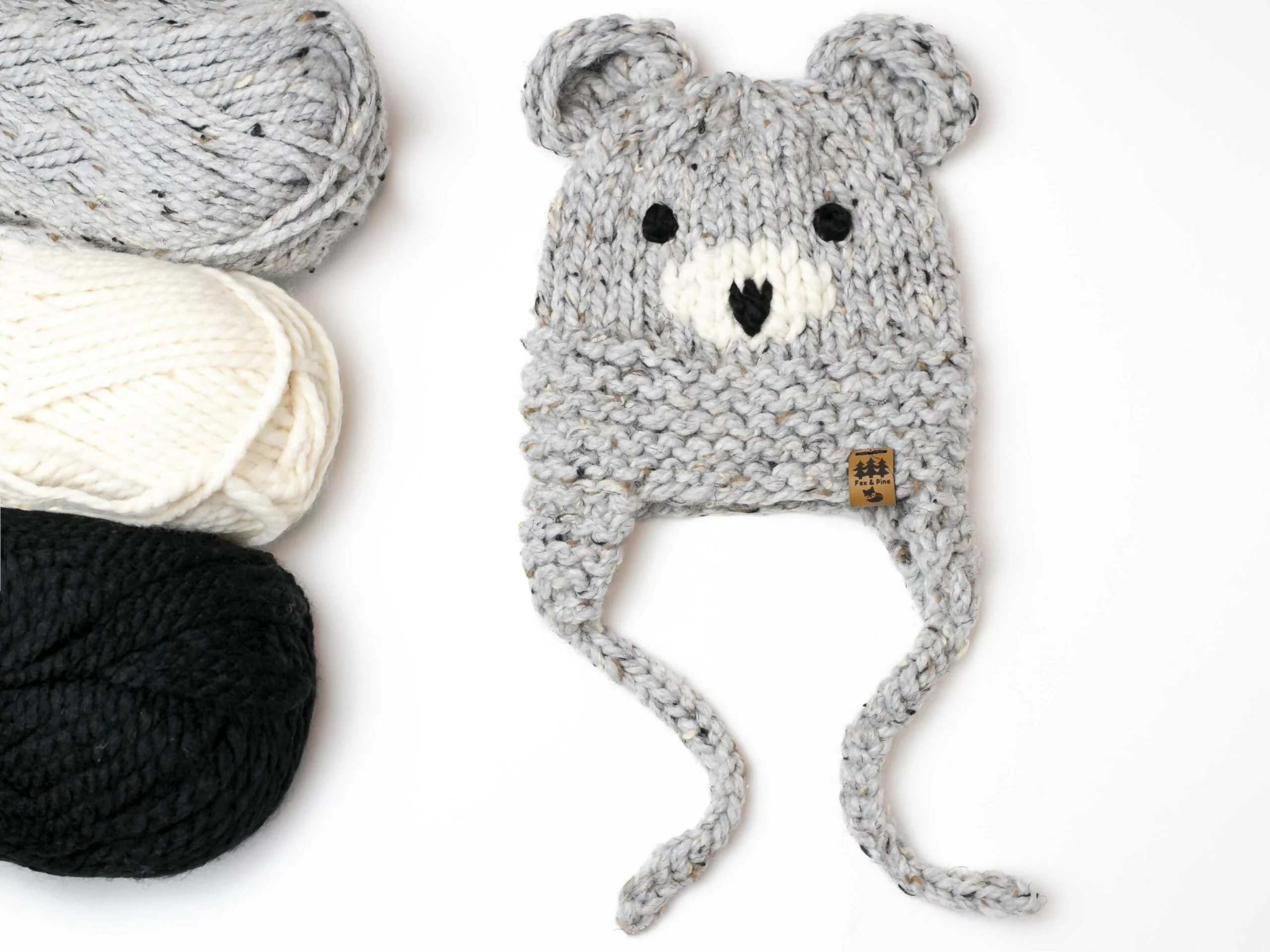 Bear Face Ear Flaps Hat (Knit) - Image 2