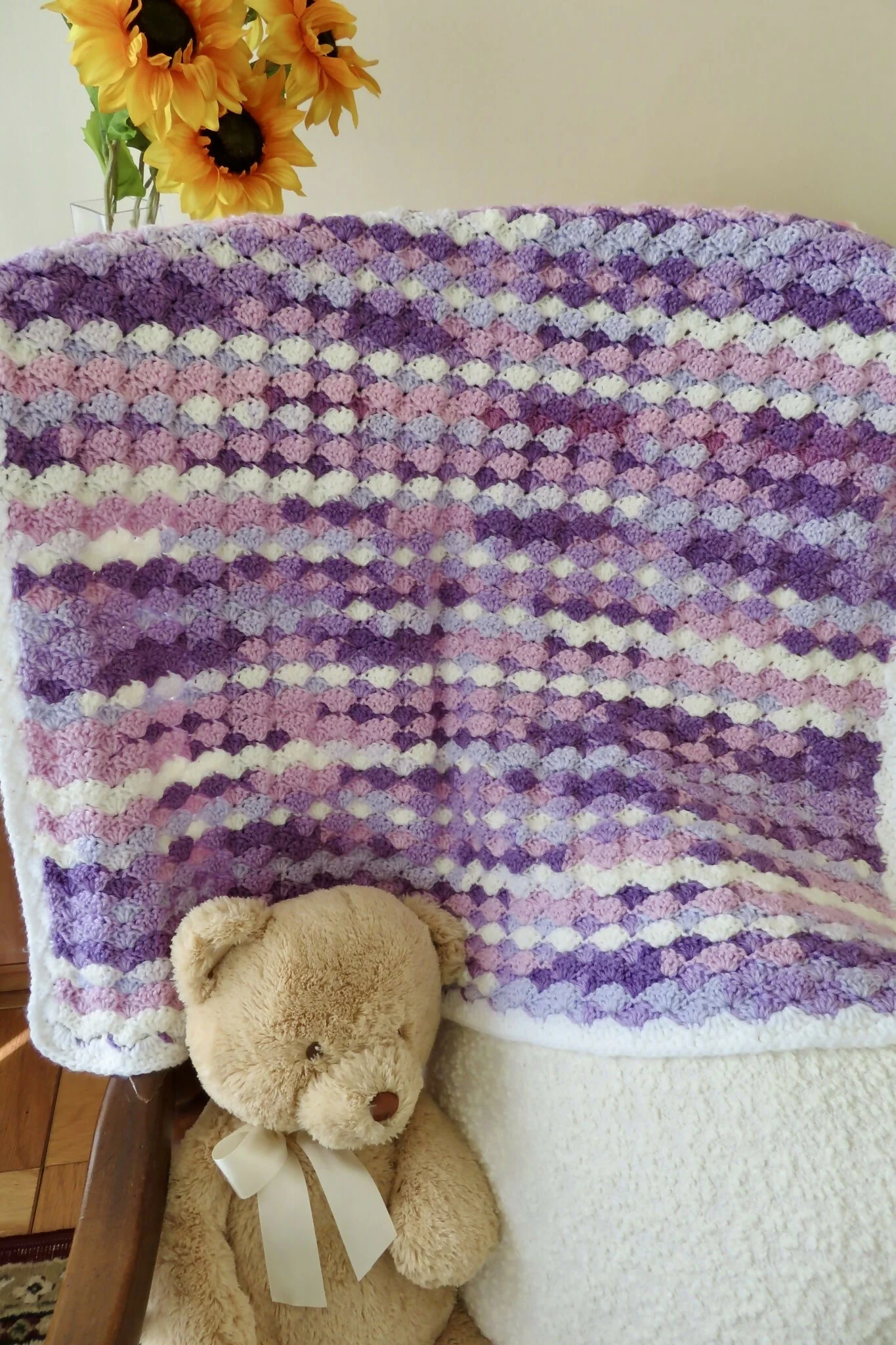 Berry Swirl Ice Cream Baby Blanket (Crochet) - Image 3