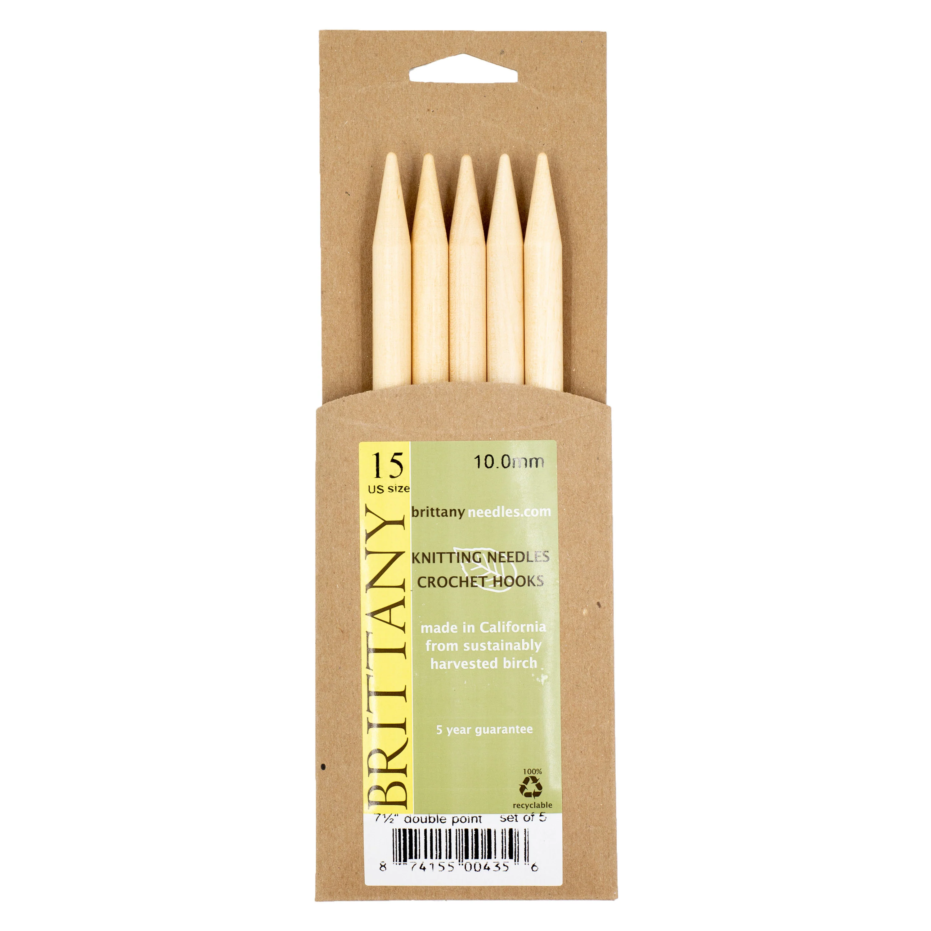 Brittany Birchwood Double Pointed Knitting Needles 7.5" (Sizes 3 to 17) - Image 11