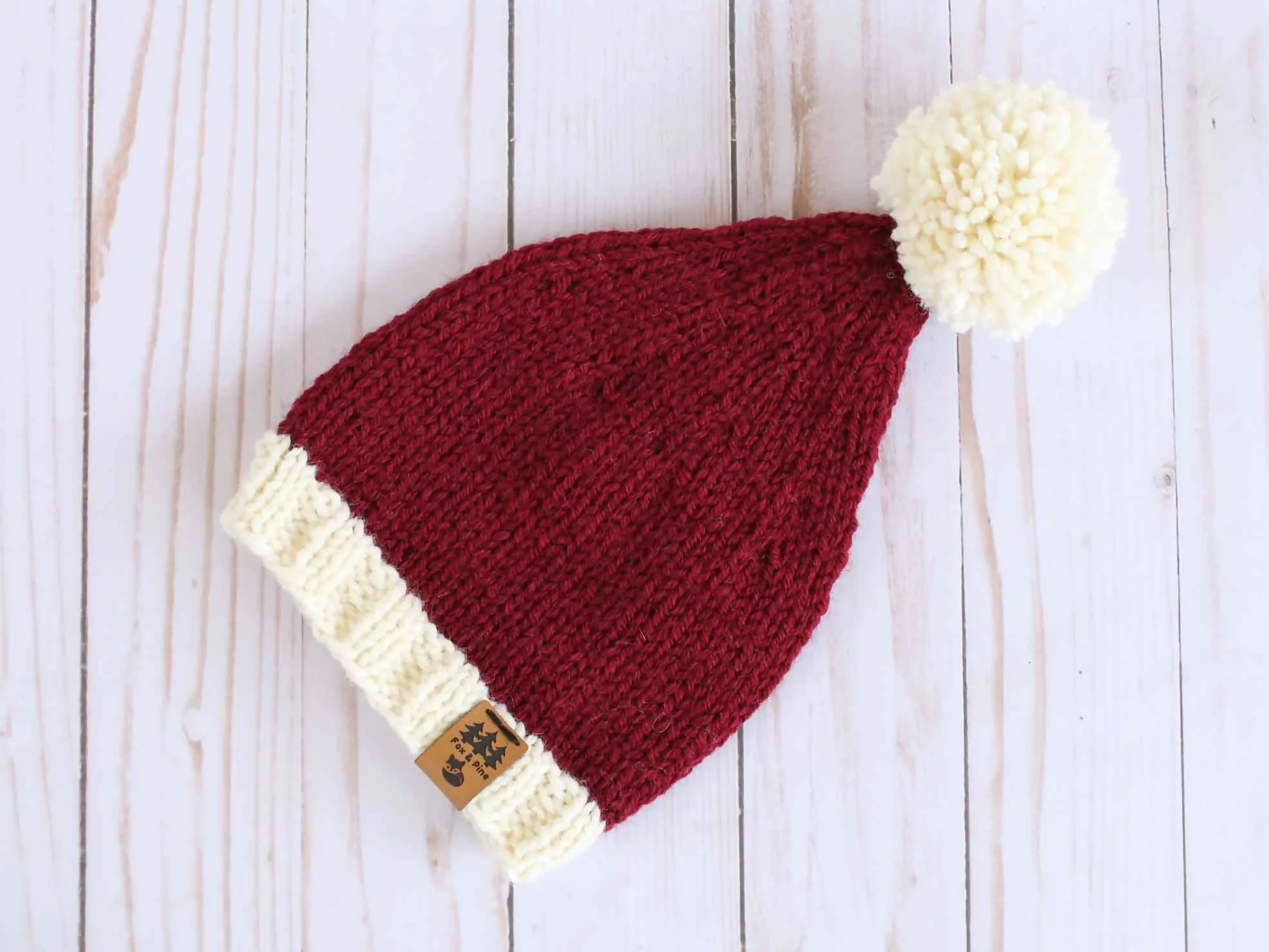 Classic Santa Stocking Cap Christmas Hat (Knit) - Image 2