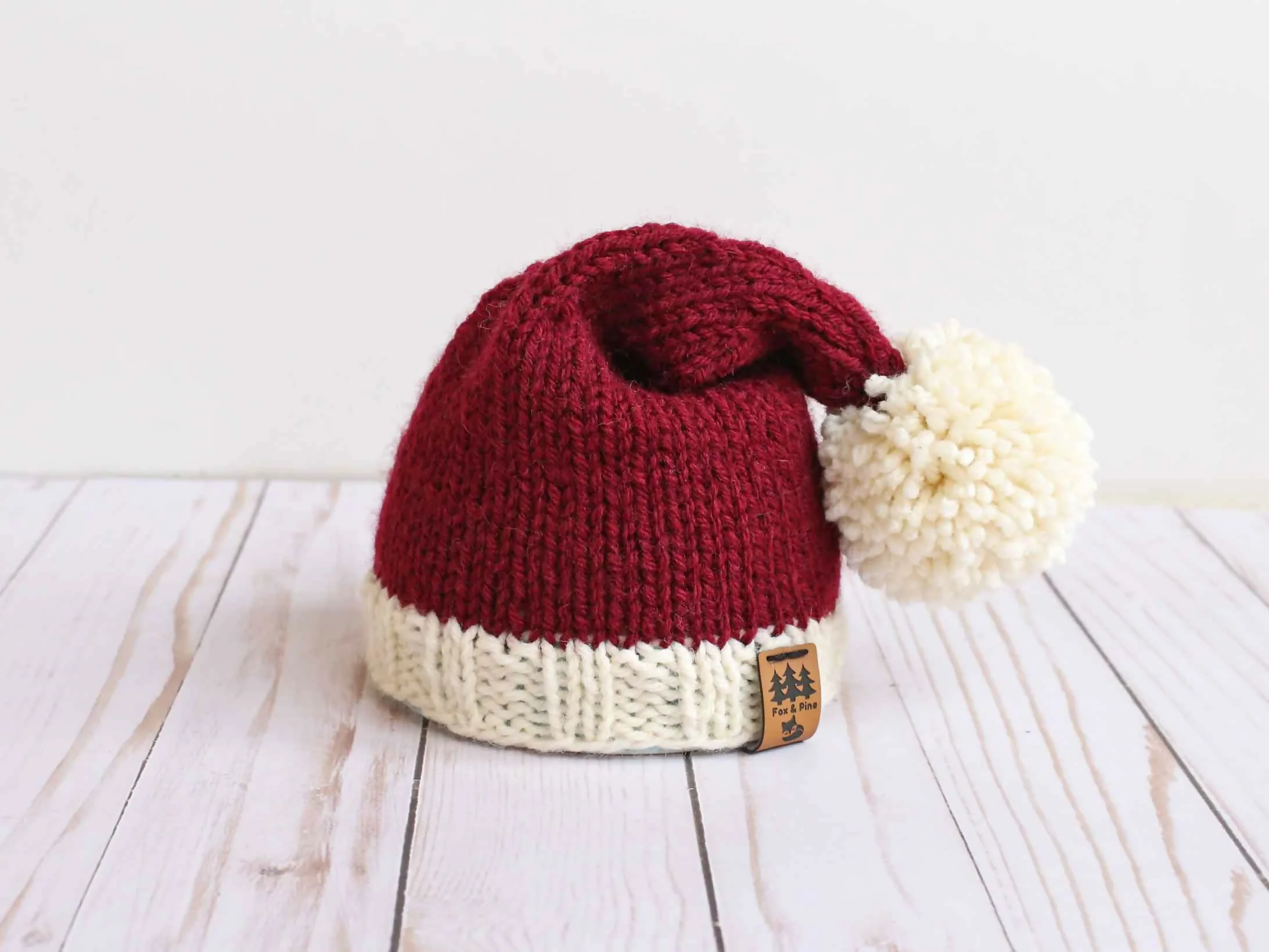 Classic Santa Stocking Cap Christmas Hat (Knit) - Image 3
