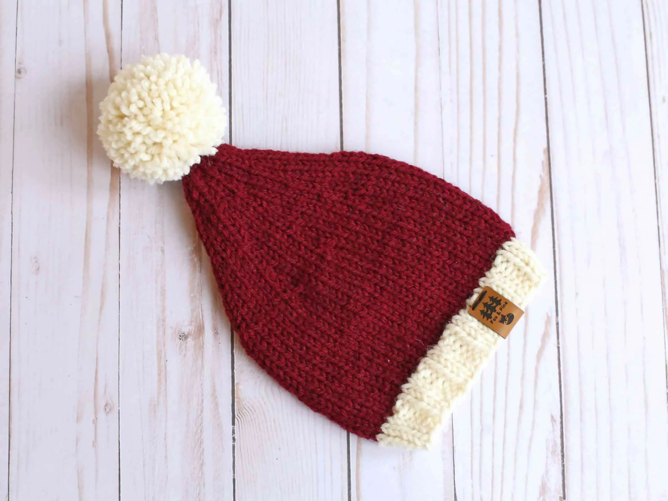Classic Santa Stocking Cap Christmas Hat (Knit) - Image 4