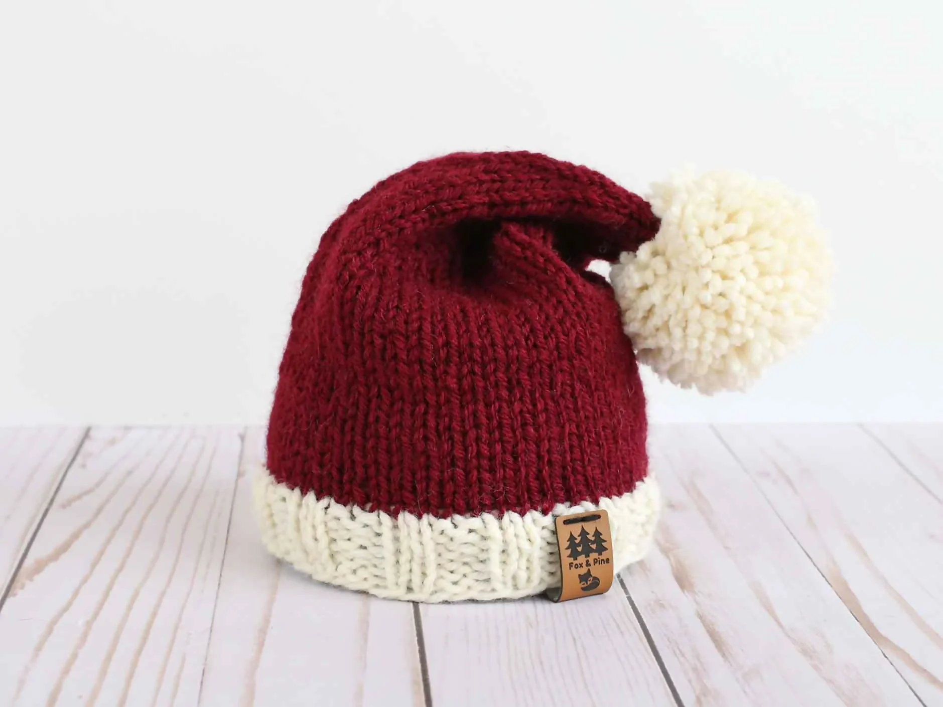 Classic Santa Stocking Cap Christmas Hat (Knit) - Image 5