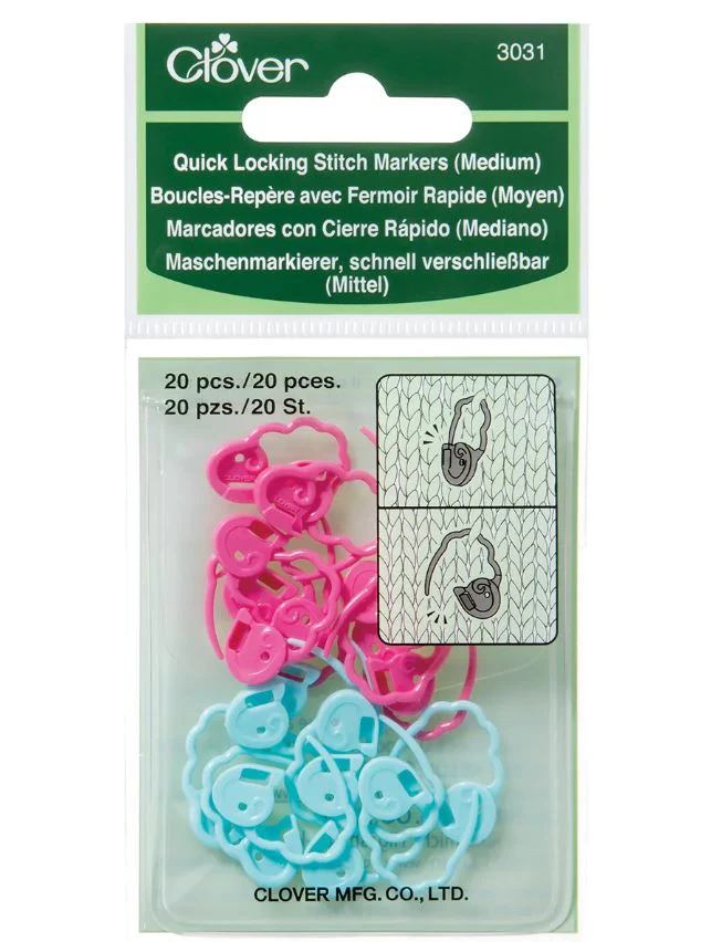 Clover Quick Locking Stitch Markers (S, M, L) - Image 2
