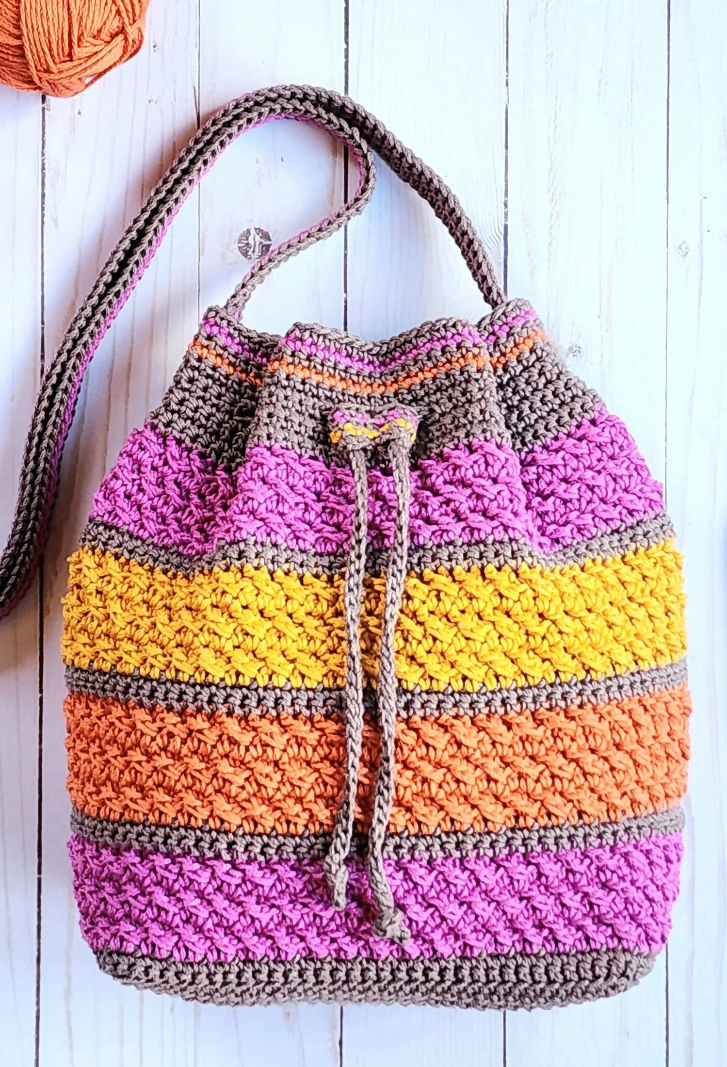 Color Wave Drawstring Bag (Crochet) - Image 2