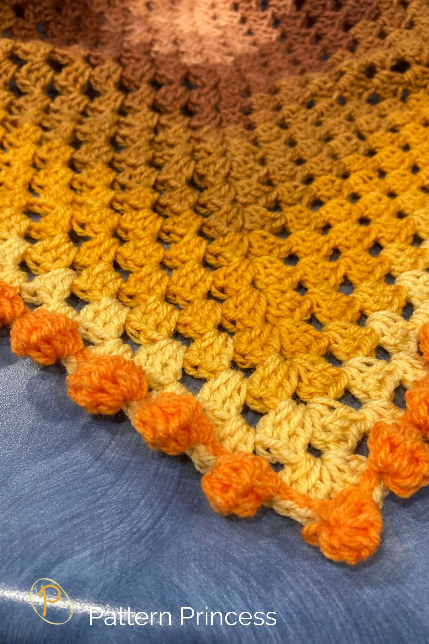 Continuous Granny Square Crochet Blanket with Dot Border (Crochet) - Image 2