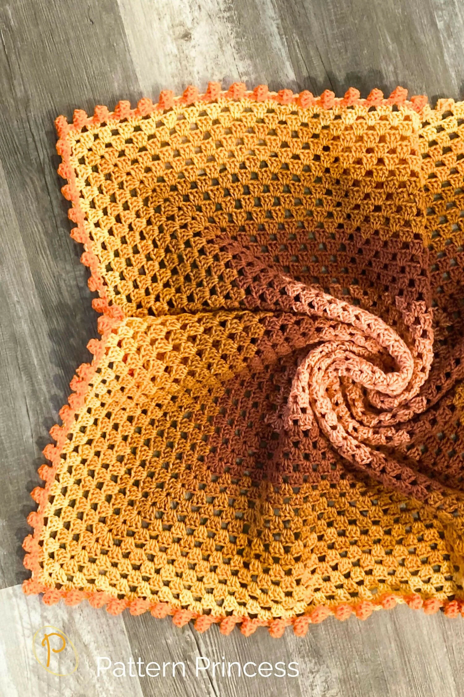 Continuous Granny Square Crochet Blanket with Dot Border (Crochet) - Image 3