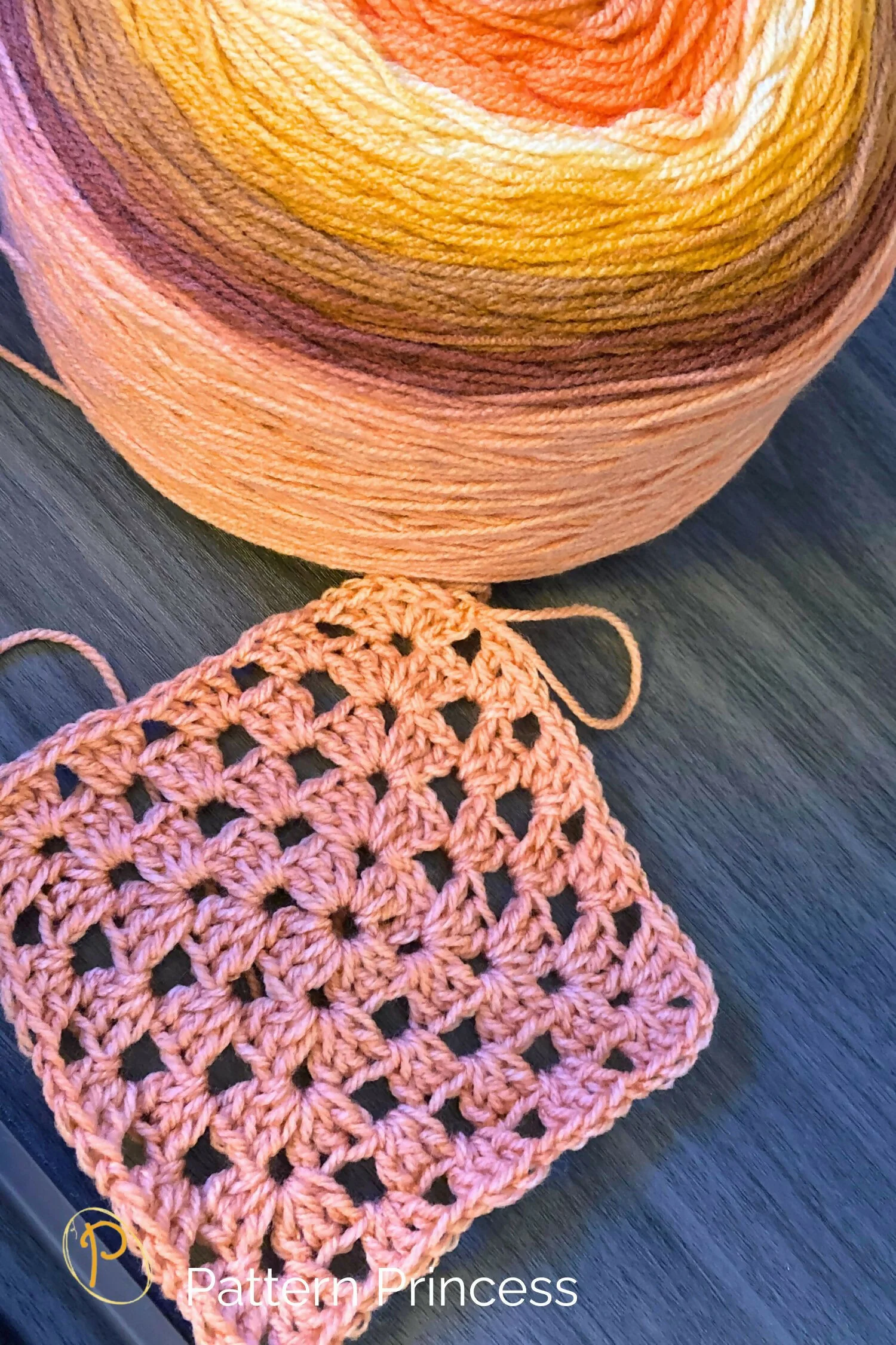 Continuous Granny Square Crochet Blanket with Dot Border (Crochet) - Image 4