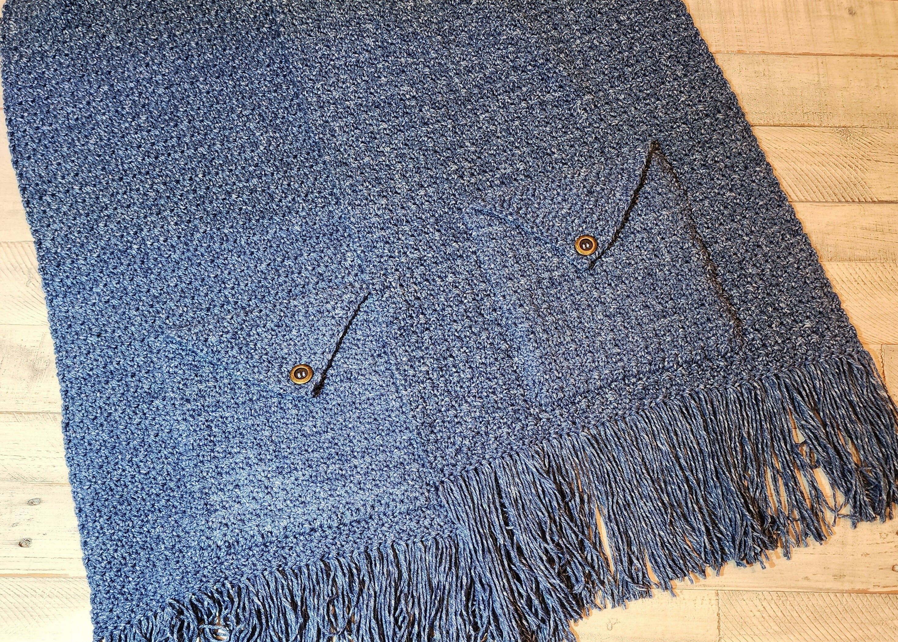 Denim Dreams Pocket Shawl (Crochet) - Image 3