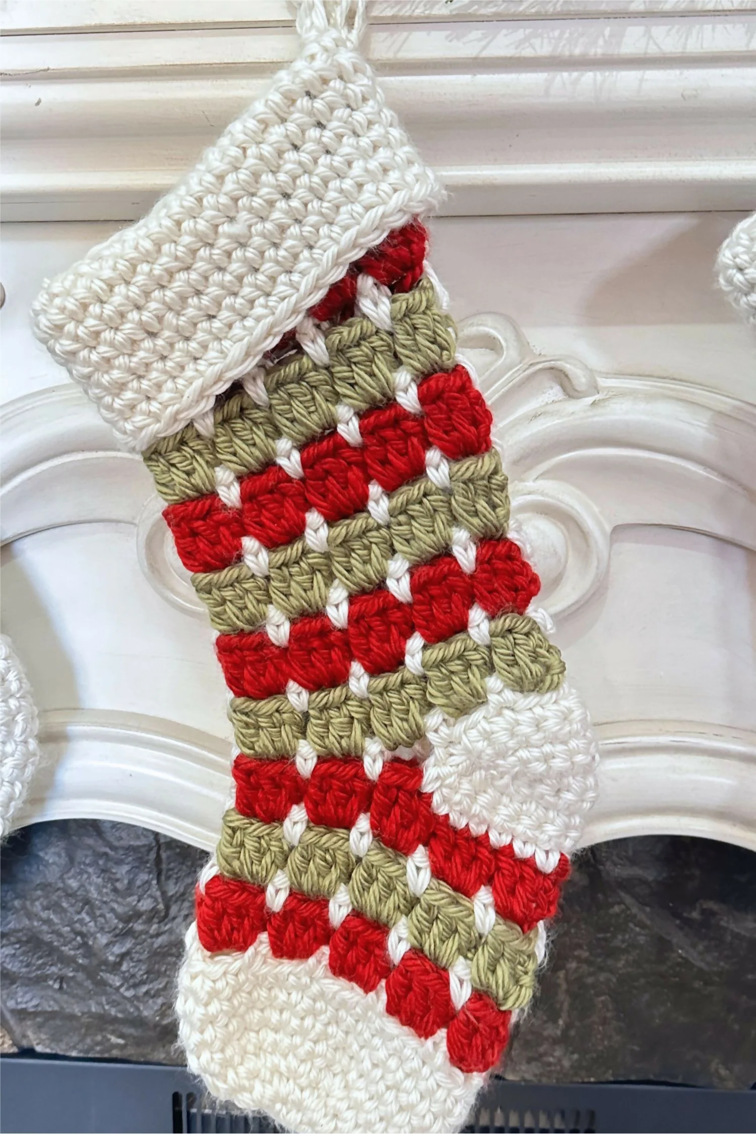 Heirloom Farmhouse Christmas Stocking (Crochet) - Image 3