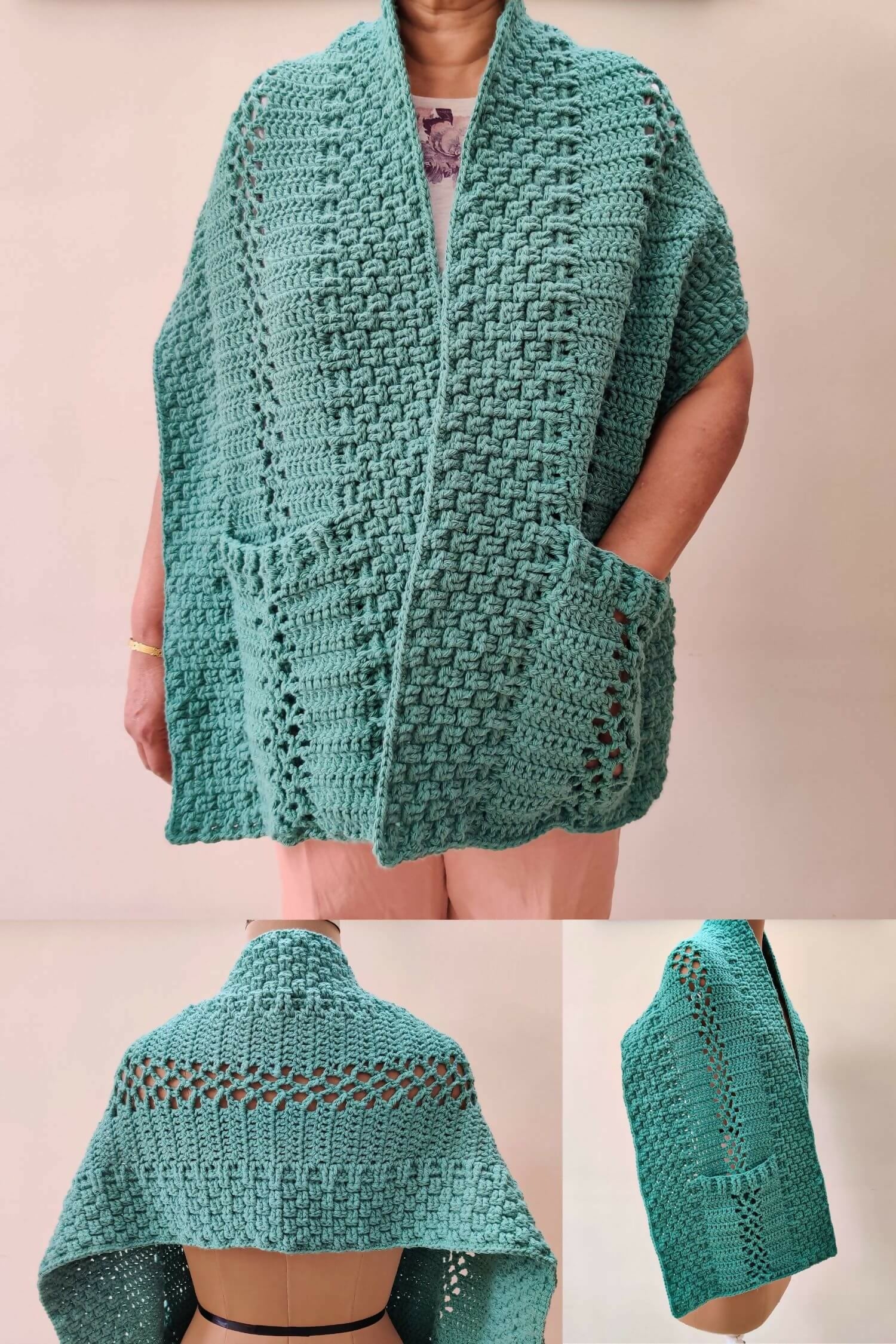 I Love Texture Pocket Shawl (Crochet) - Image 4