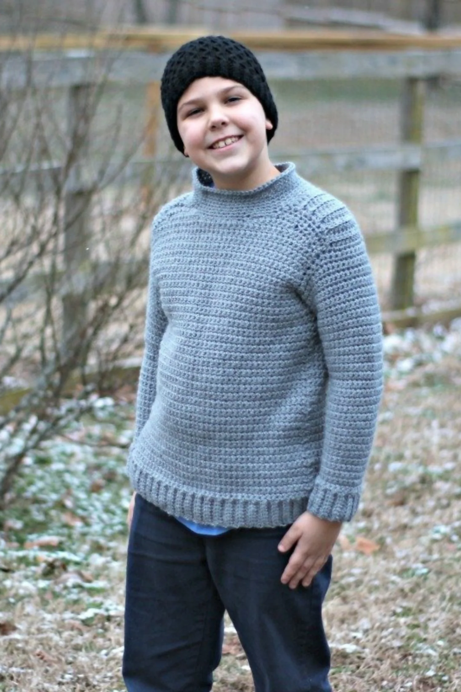 Kids Ribbed Shoulder Sweater (Crochet) - Image 2