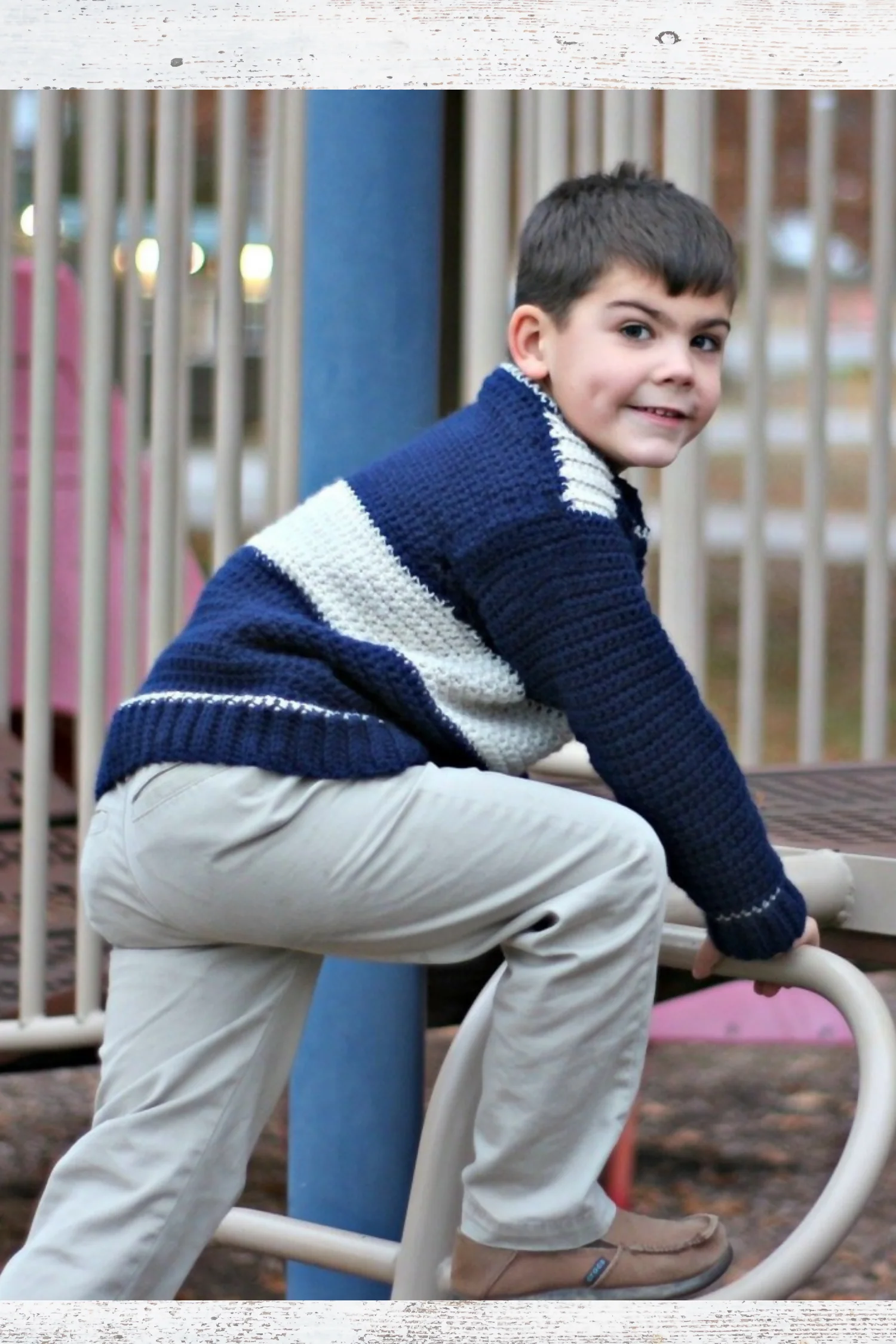 Kid's Varsity Sweater (Crochet) - Image 2