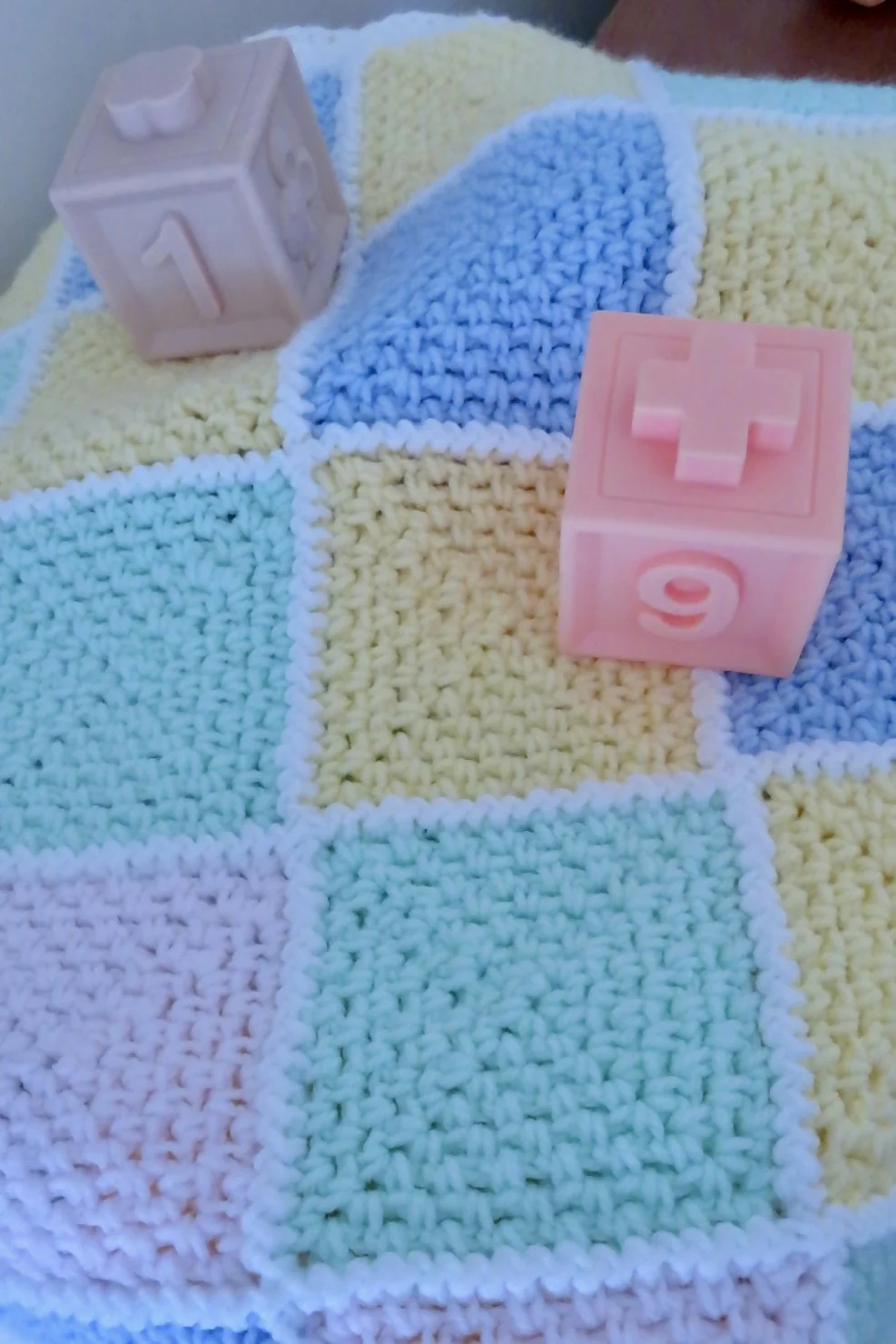 Pastel Colorblock Baby Blanket (Crochet) - Image 2