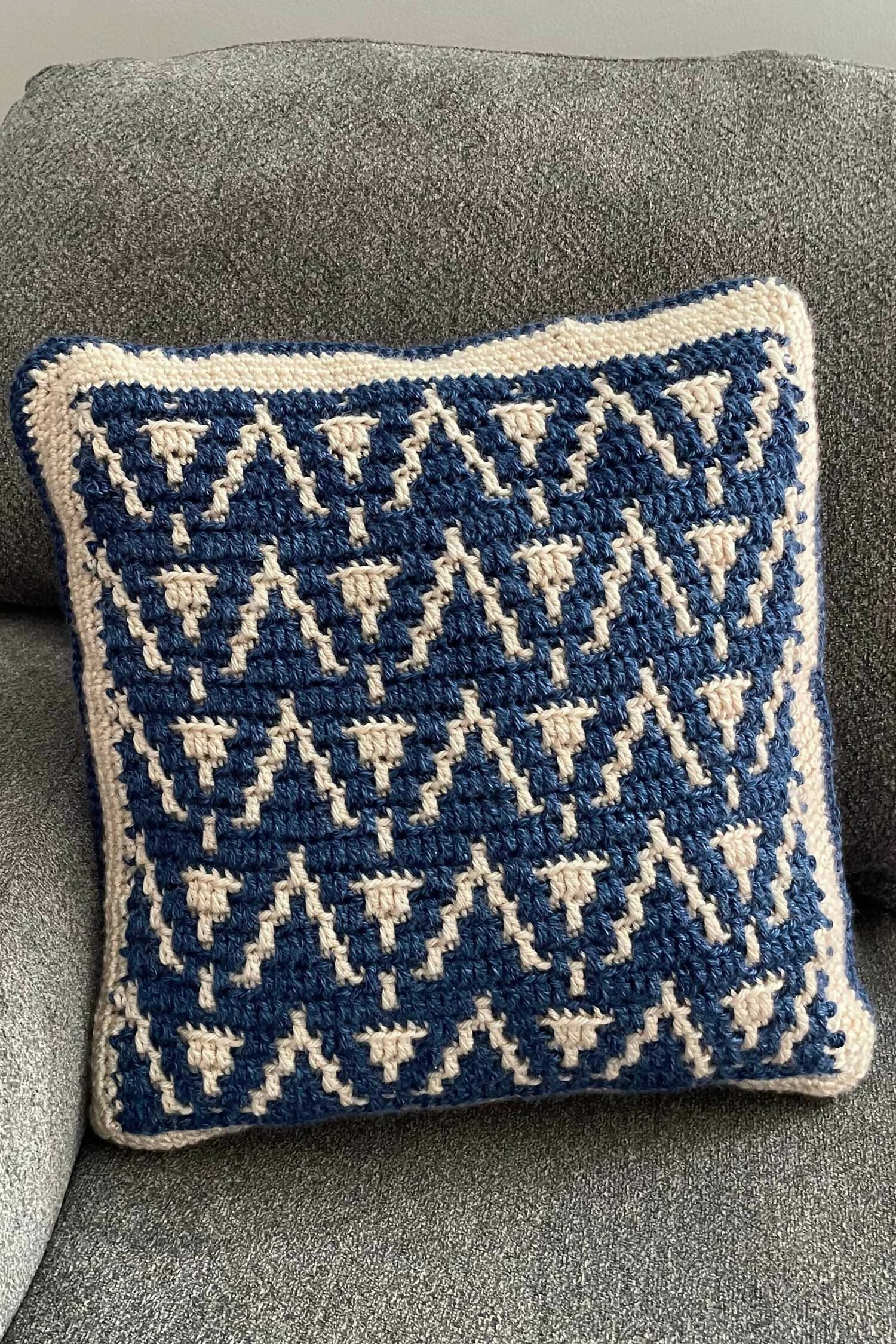Peaks & Pillars Mosaic Pillow (Crochet) - Image 4