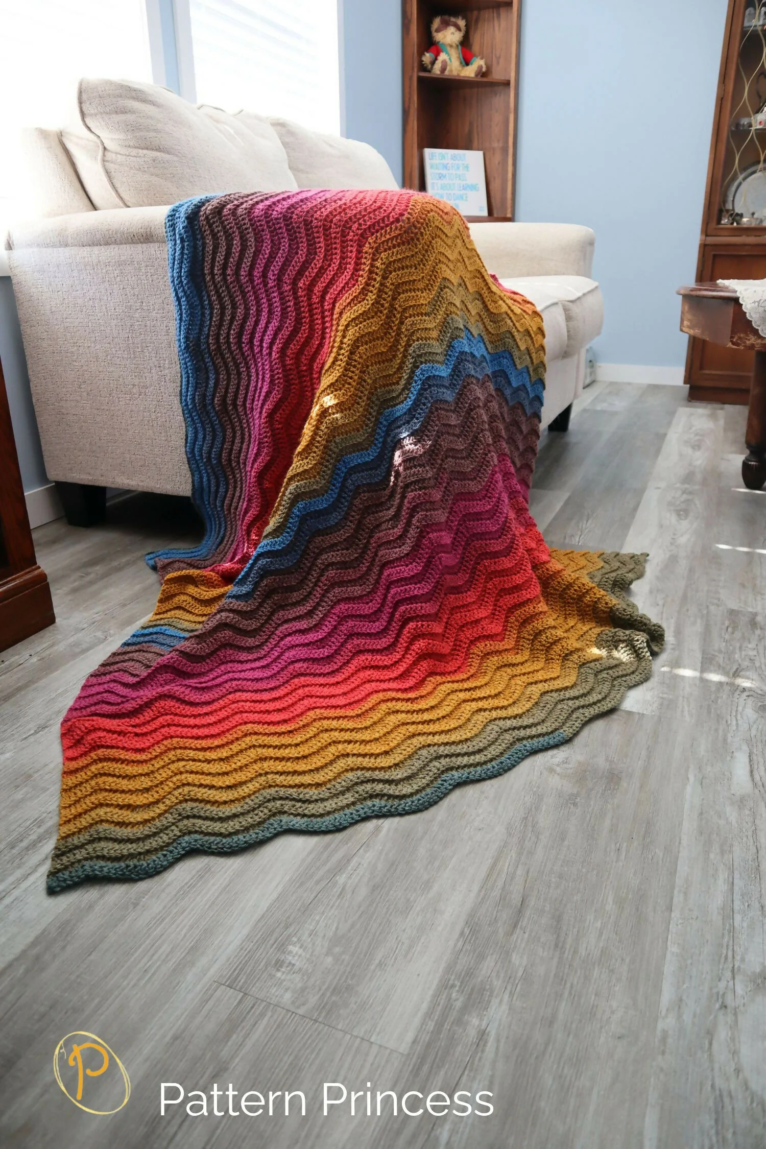 Quick and Easy Wavy Ribbed Ripple Blanket (Crochet) - Image 2