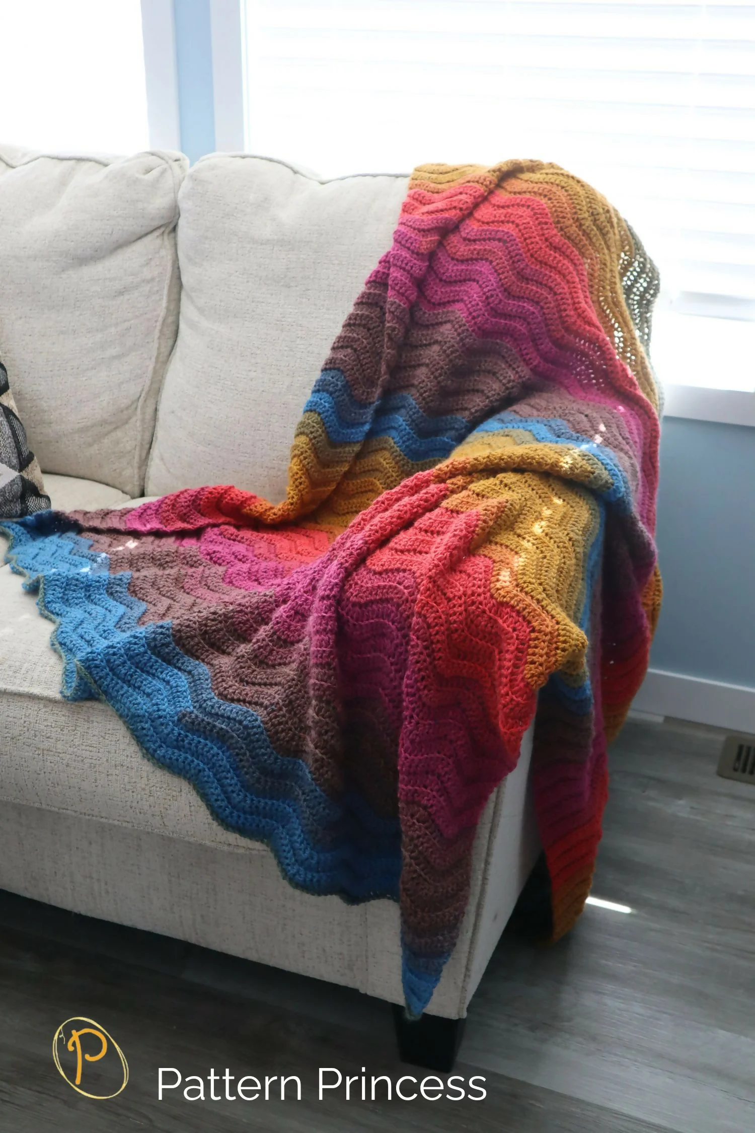 Quick and Easy Wavy Ribbed Ripple Blanket (Crochet) - Image 3