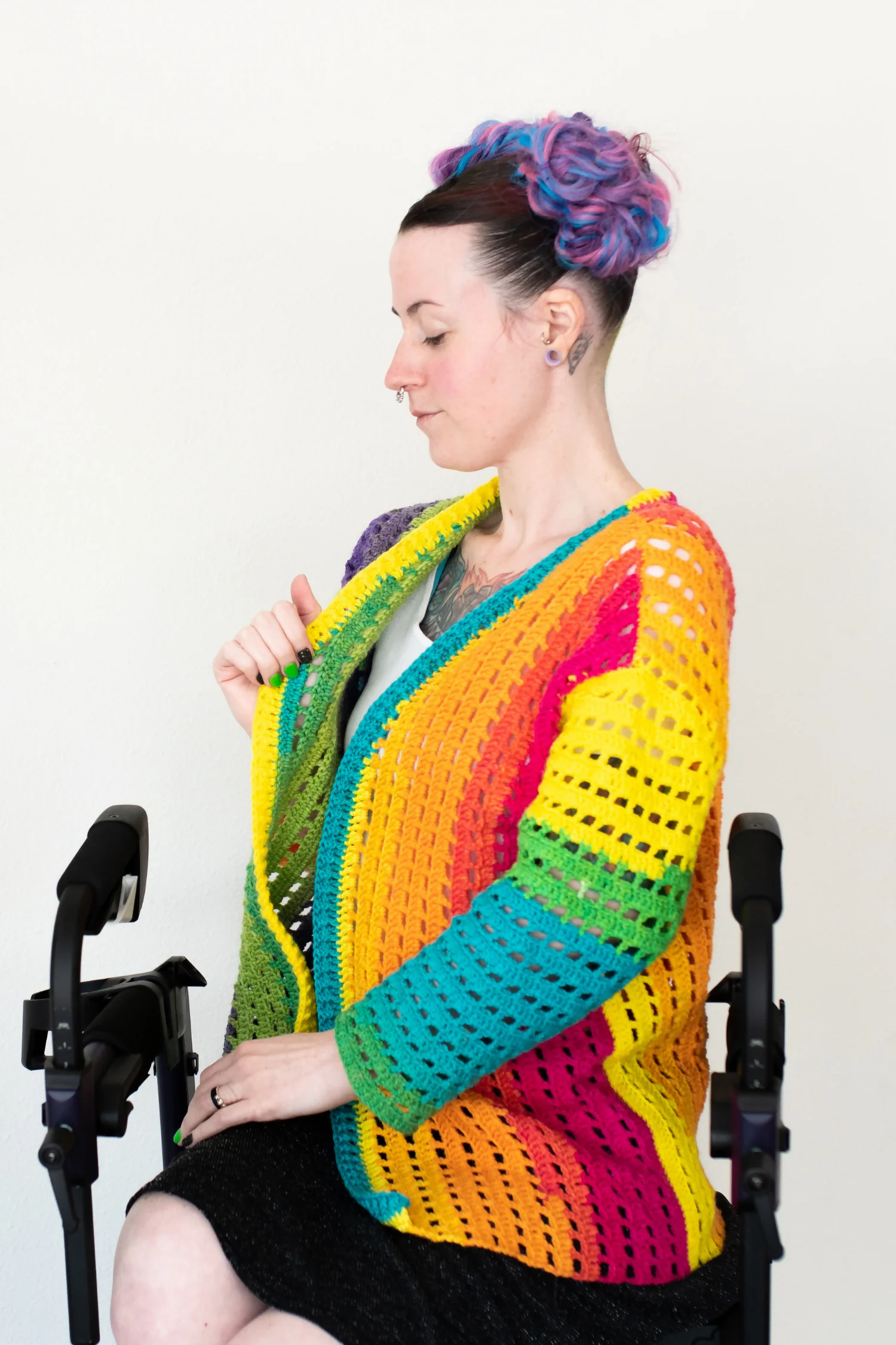 Rainbow Squares Cardigan (Crochet) - Image 2