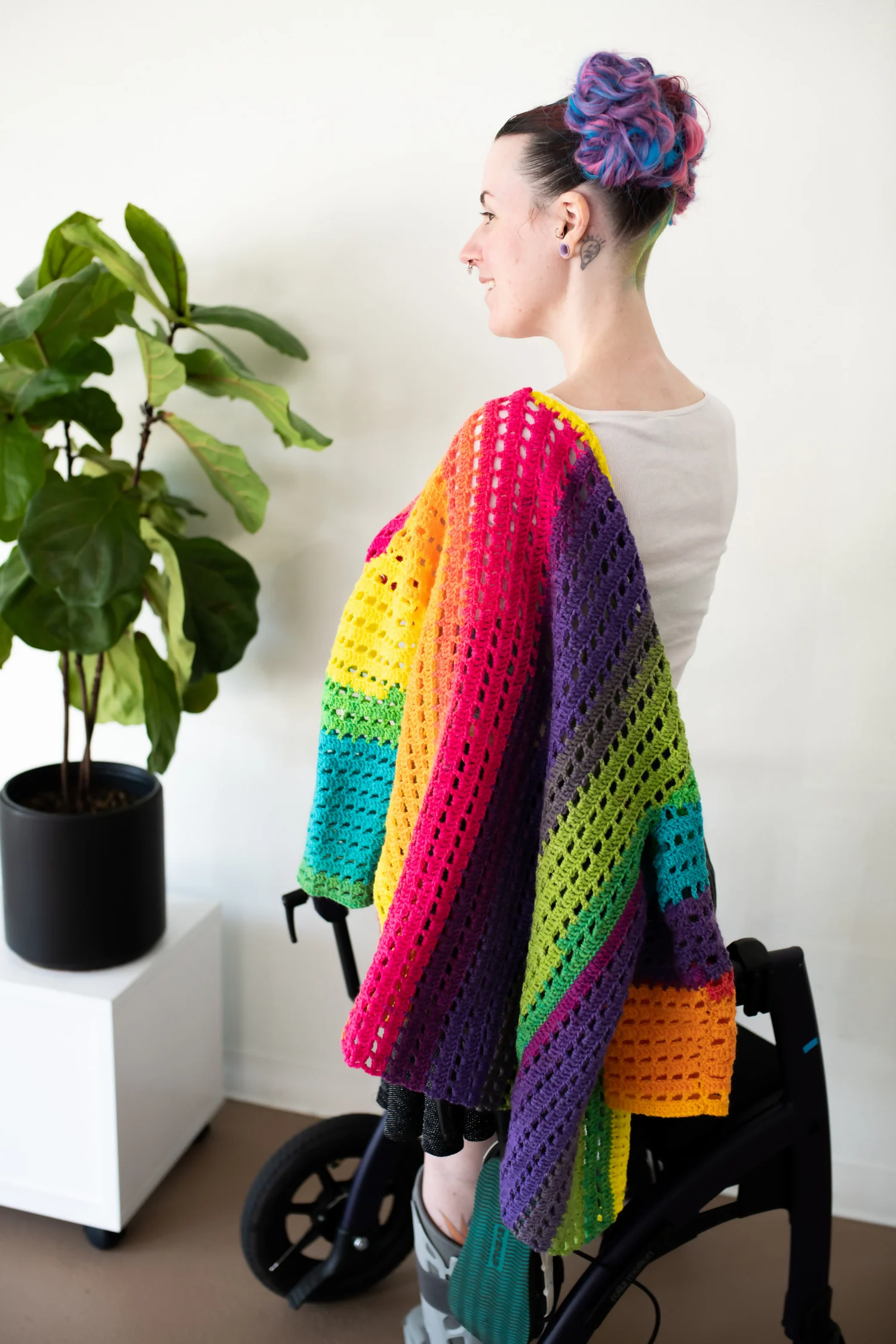 Rainbow Squares Cardigan (Crochet) - Image 3