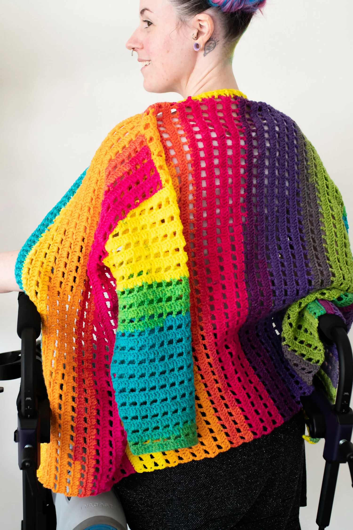 Rainbow Squares Cardigan (Crochet) - Image 4