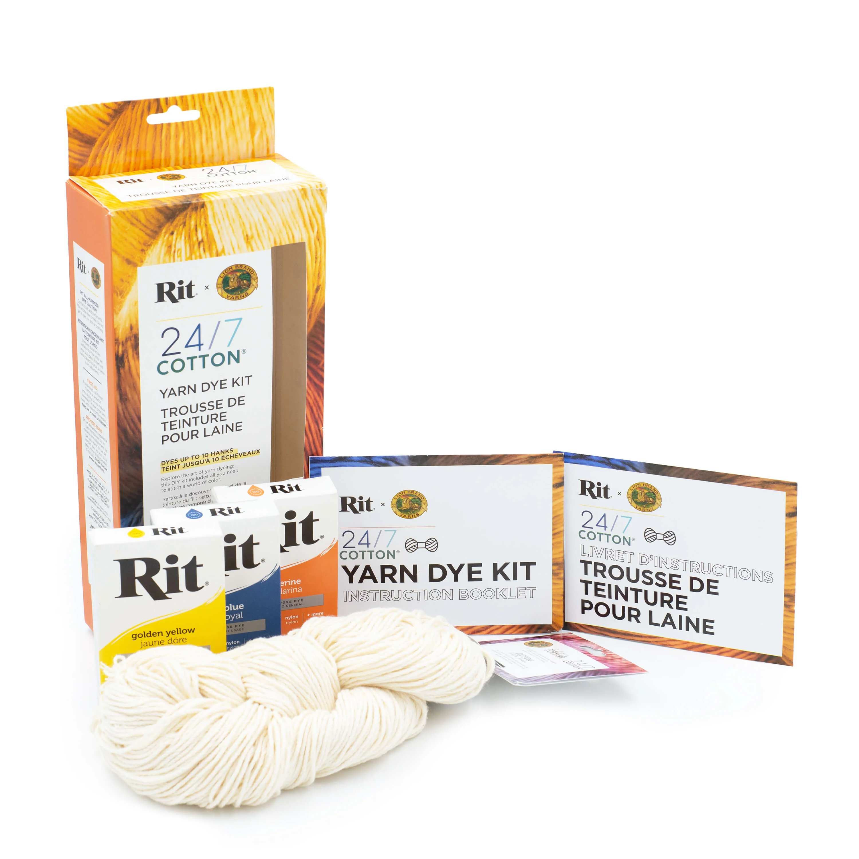 Rit® and Lion Brand® 24/7 Cotton® Yarn Dye Kit - Image 2