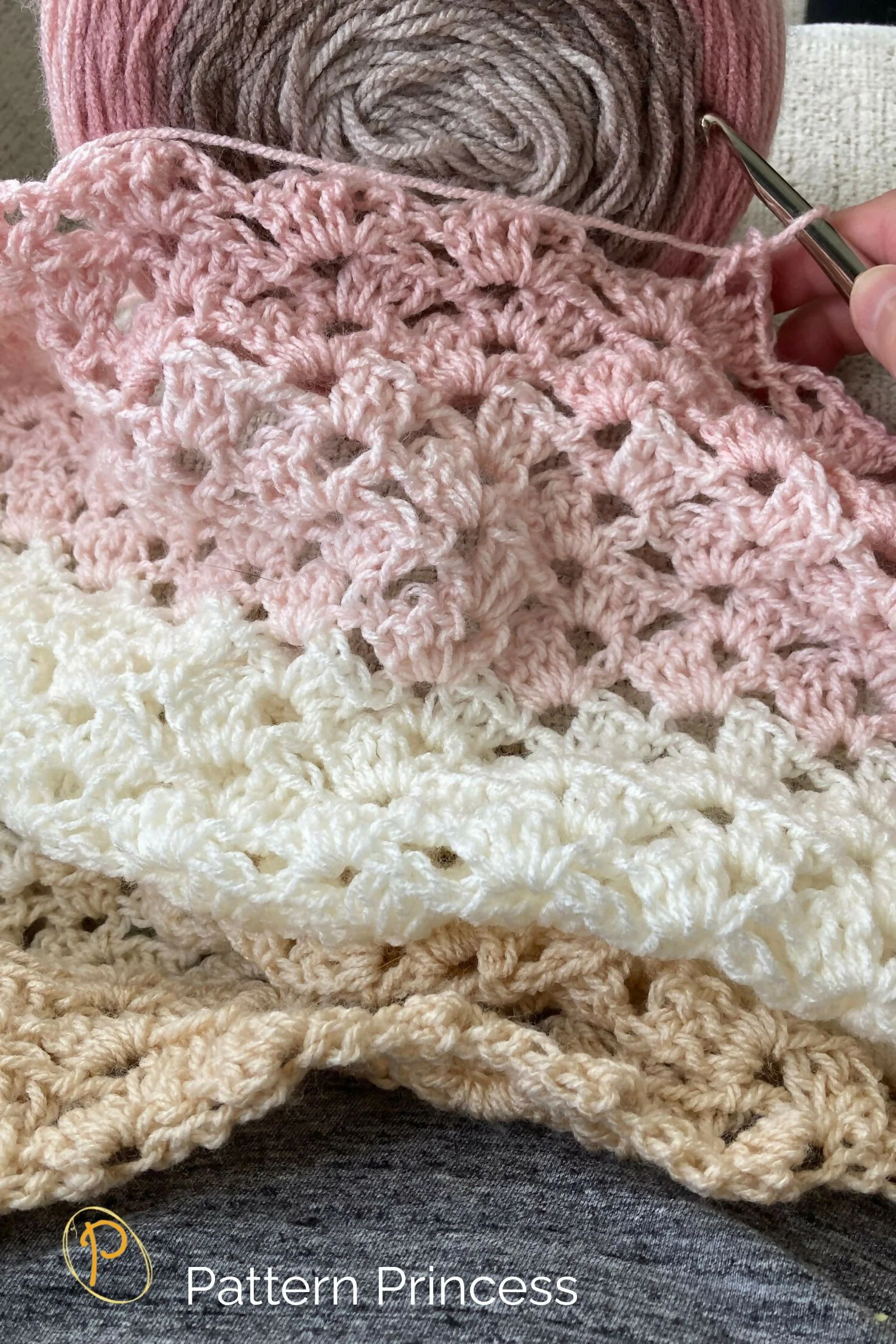 Sandstone and Rose Blanket (Crochet)