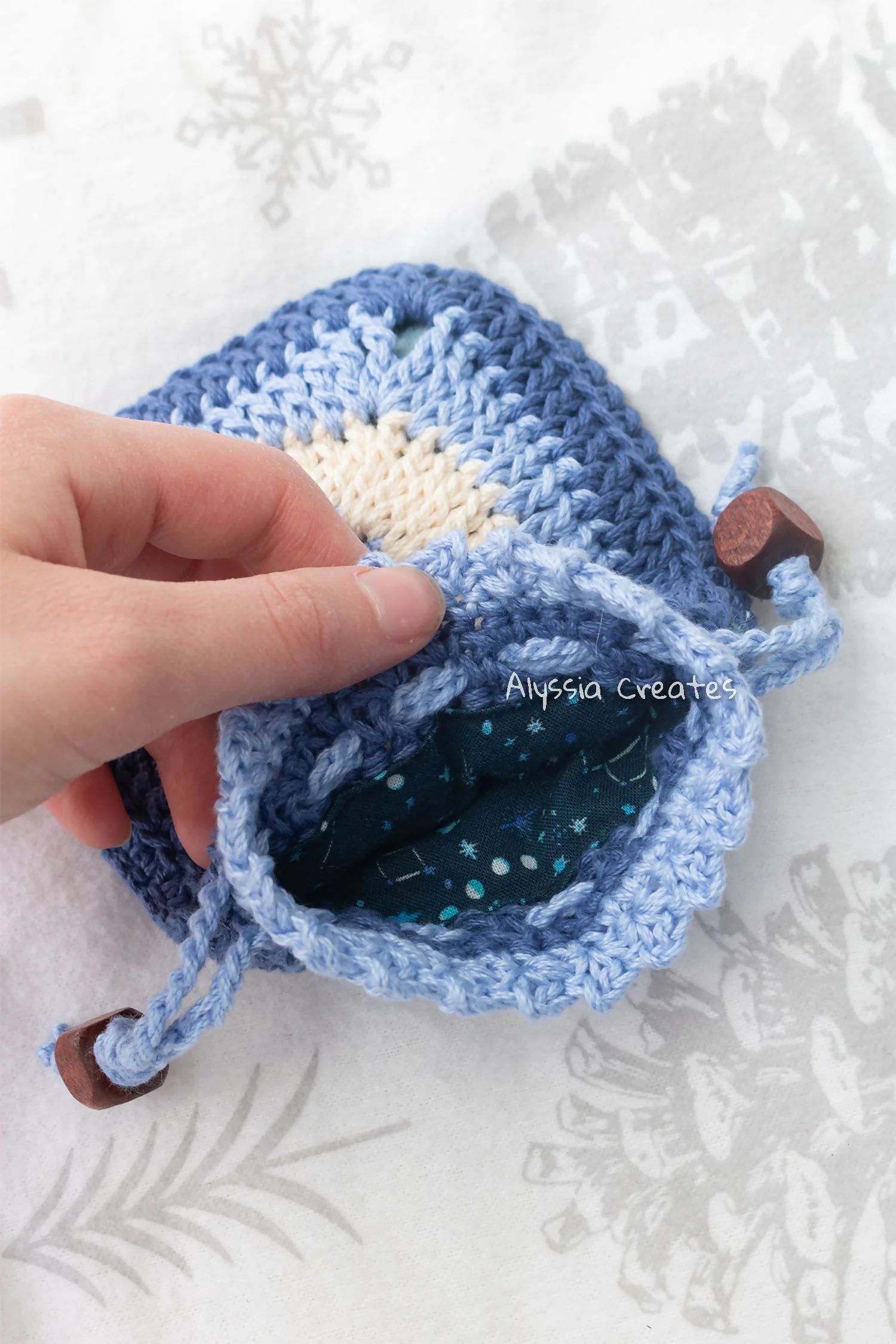 Sun and Moon Drawstring Pouch (Crochet) - Image 3