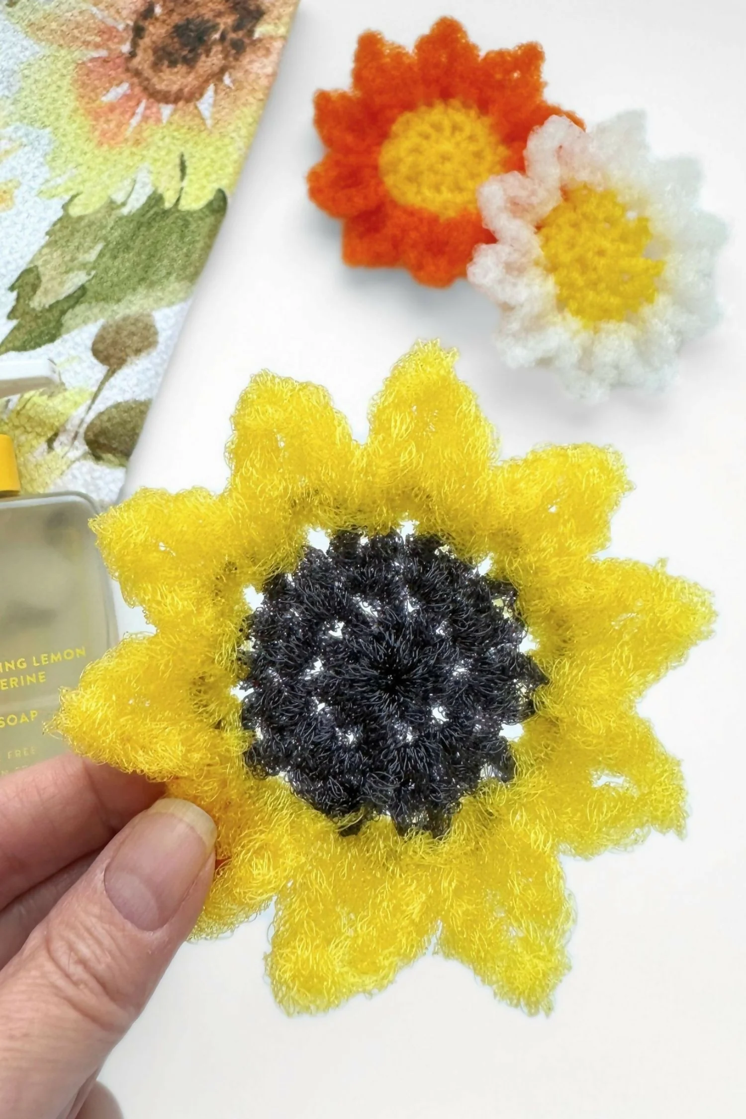 Sunflower Dish Scrubby (Crochet) - Image 3