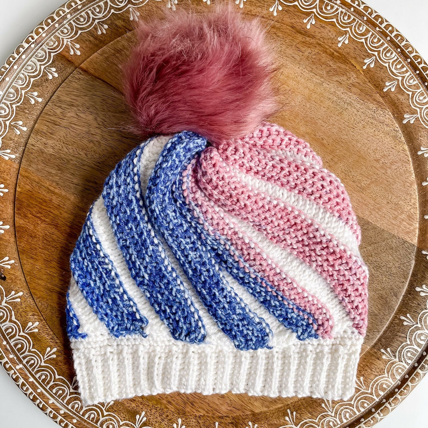 Tunisian Swirl Hat (Crochet) - Image 3