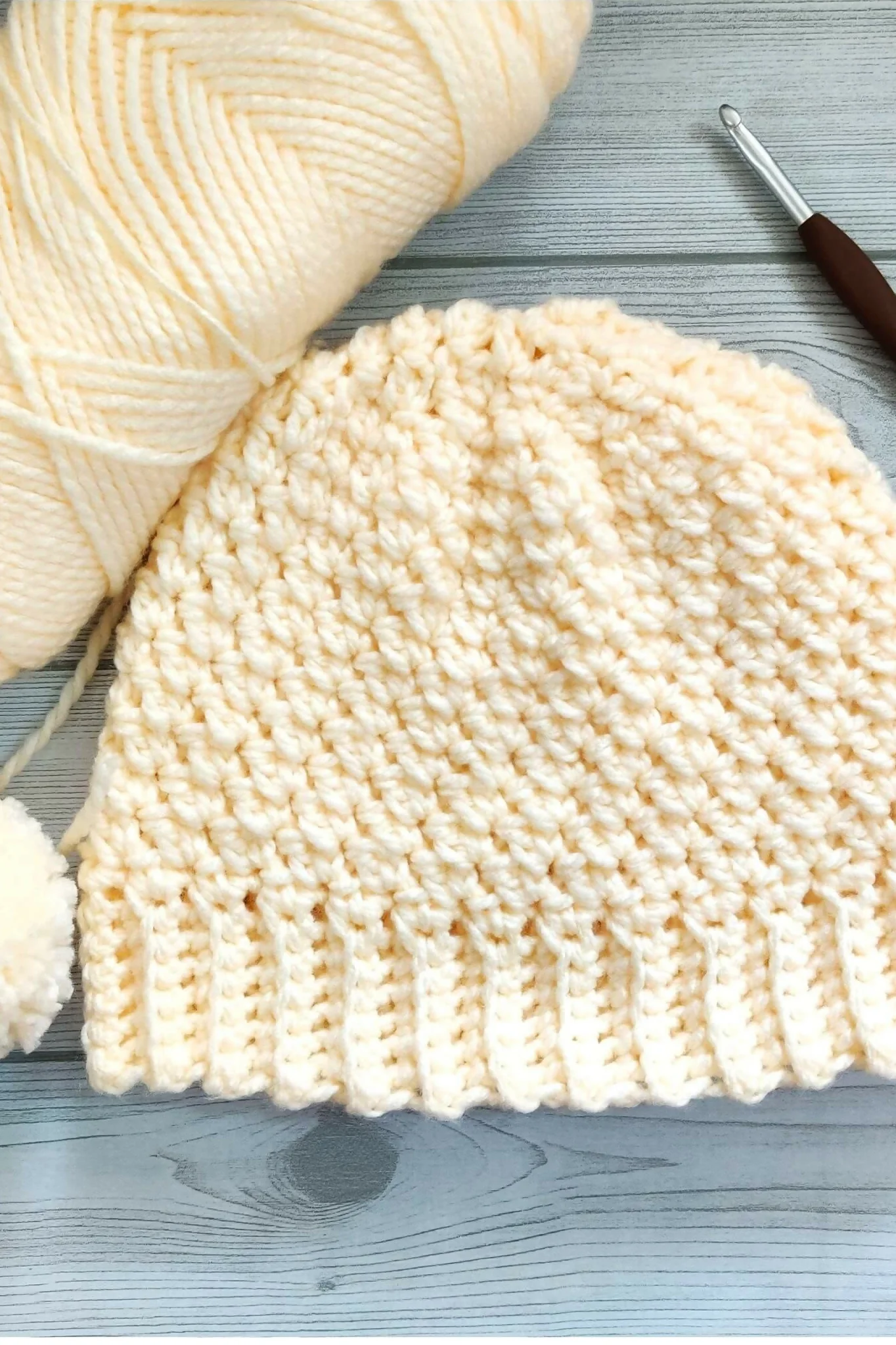 White Winter Hat (Crochet) - Image 2